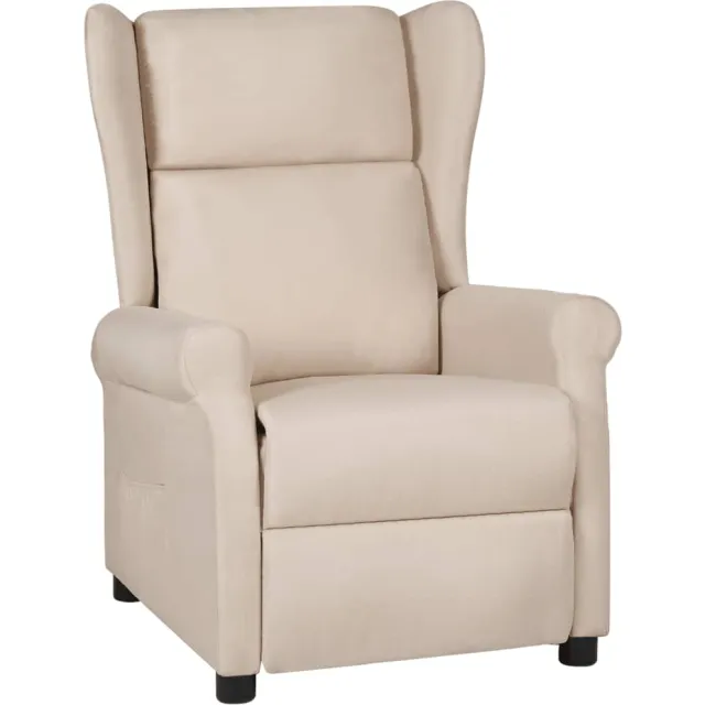 vidaXL Fauteuil verstelbaar stof crèmekleurig