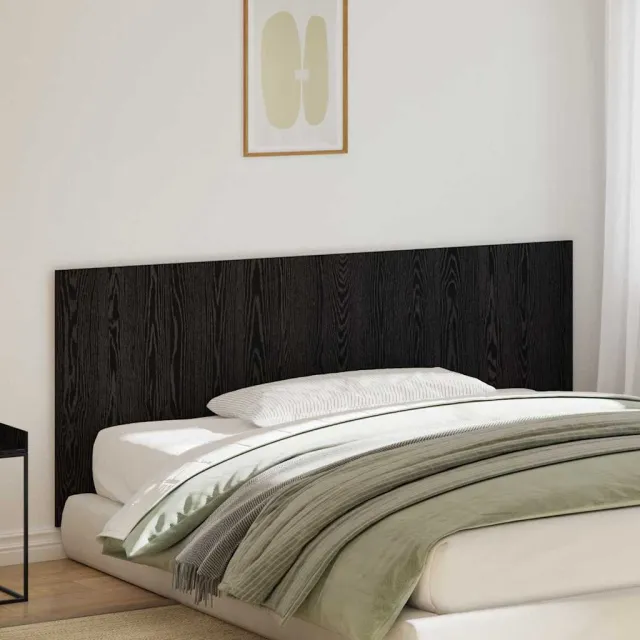 vidaXL Bed Hoofdbord Zwart Eiken Bewerkt hout