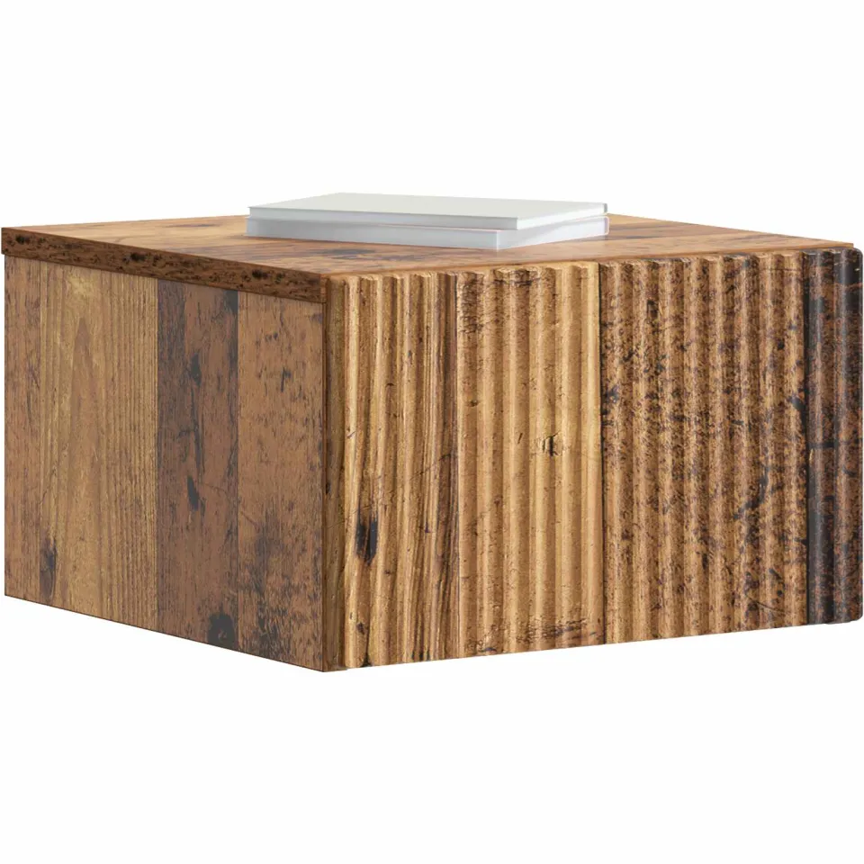vidaXL Wandbeugel Bedkast 2 st Oud hout 33 x 34,5 x 20 cm Bewerkt hout Bruin