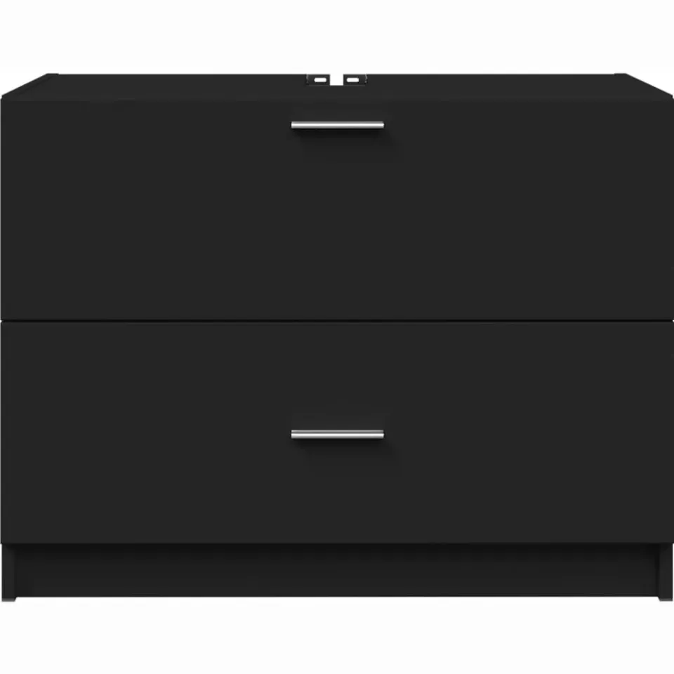 vidaXL Wastafelkast 78x37x59 cm bewerkt hout zwart, foto 4
