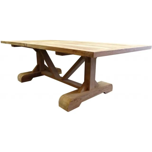 AVH-Collectie Antigua dining tuintafel 250x120xH77 cm teak geschoord Bruin / Terre