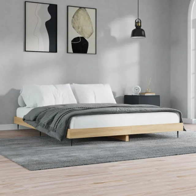 vidaXL Bedframe zonder matras hout sonoma eikenkleurig 180x200 cm