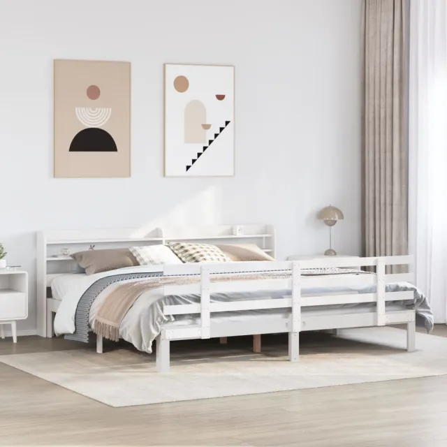 vidaXL Bedframe met hoofdeinde zonder matras 180x200 cm wit