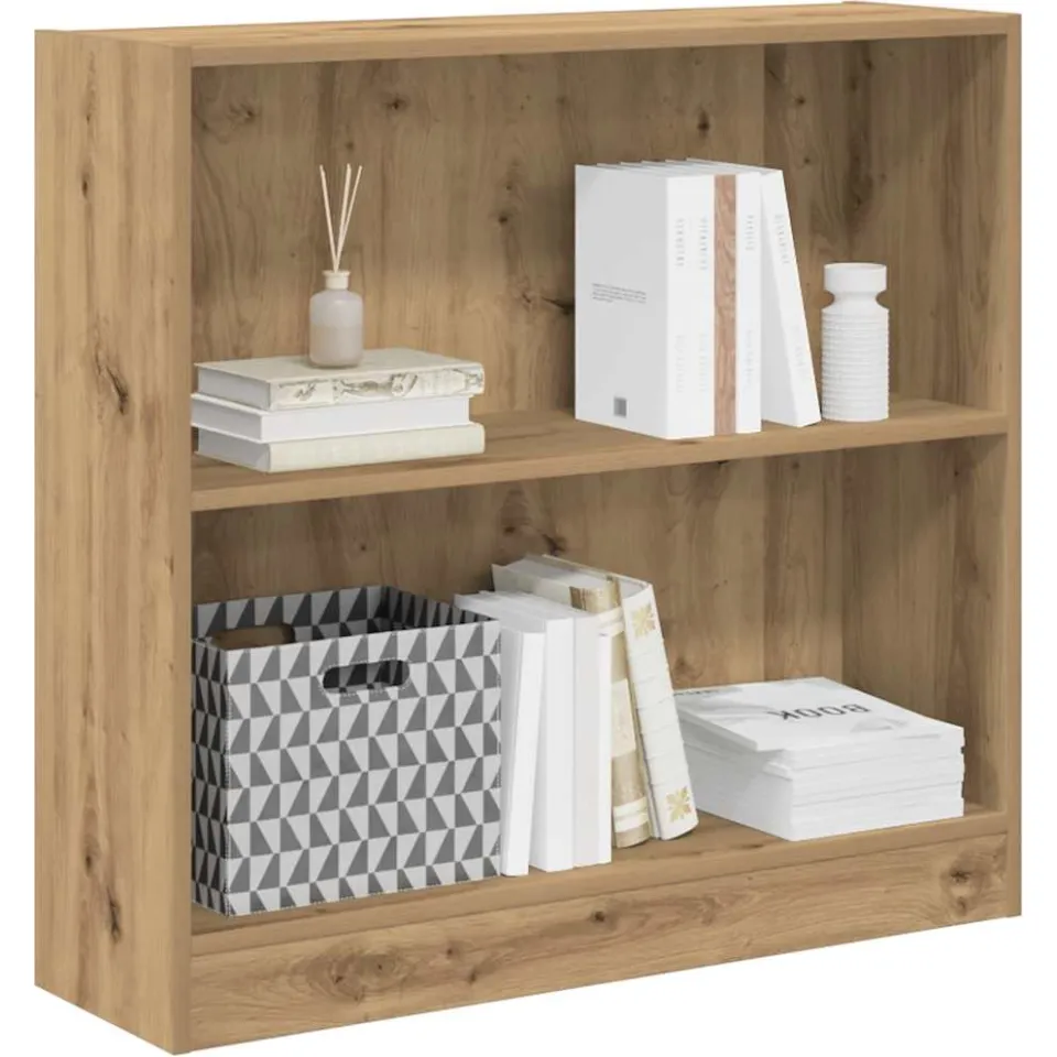 vidaXL Boekenkast 80x24x76 cm bewerkt hout artisanaal eikenkleurig Bruin
