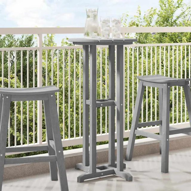 vidaXL Bartafel Lichtgrijs 55 x 55 x 107 cm Polyetheen