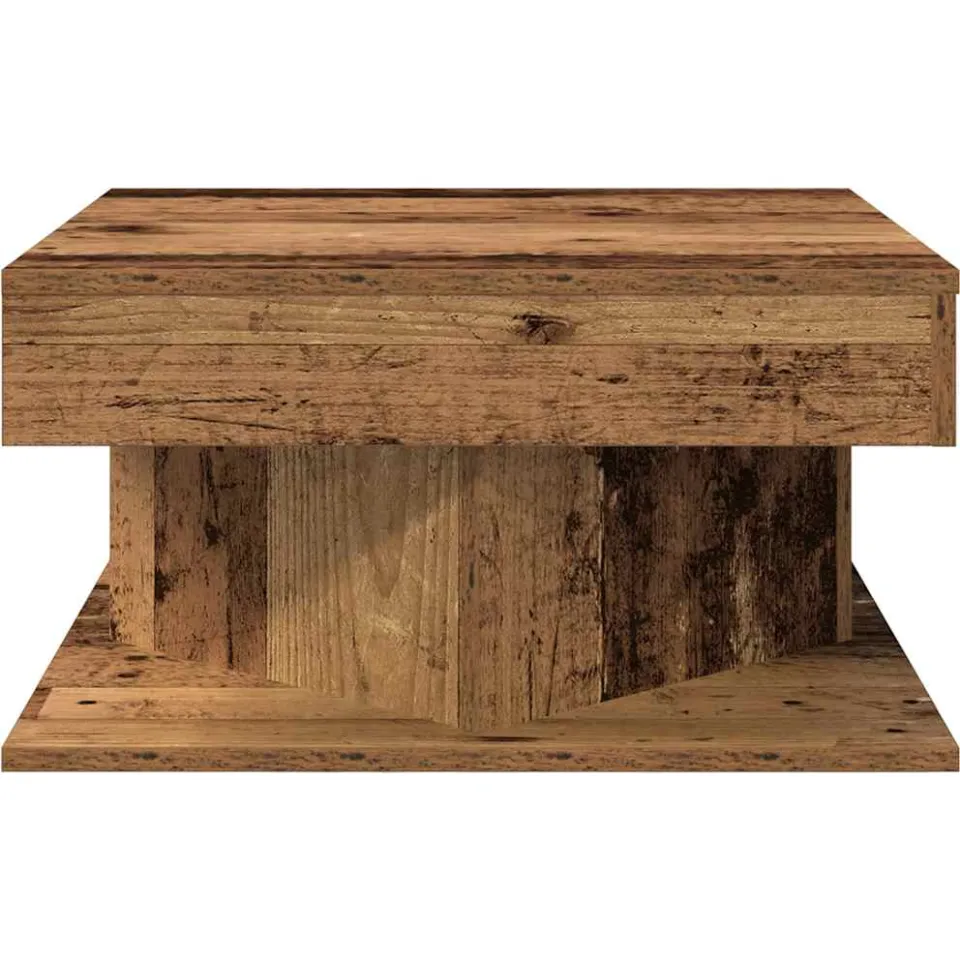 vidaXL Salontafel 55x55x30 cm bewerkt hout oud houtkleurig bruin, foto 4