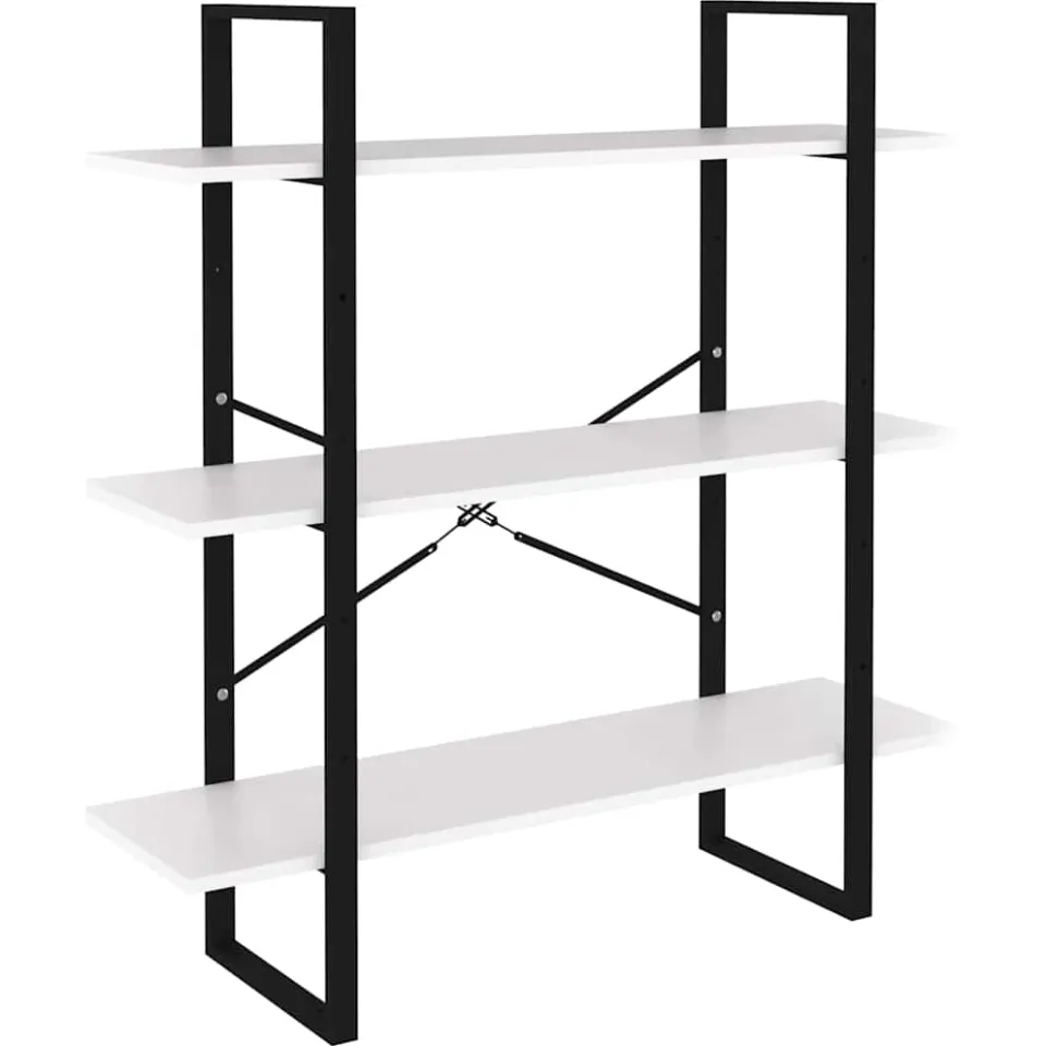 vidaXL Boekenkast met 5 schappen 100x30x175 cm bewerkt hout wit