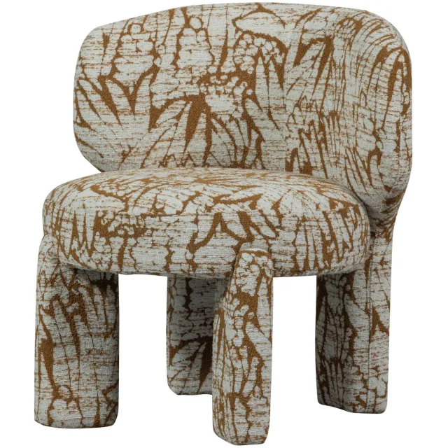 WOOOD Upke Fauteuil Met Dessin - Polyester - Naturel/Bruin - 76x75x69 natural/brown
