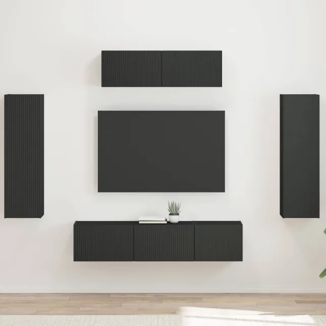 vidaXL TV-kast 5 st Zwart, foto 2