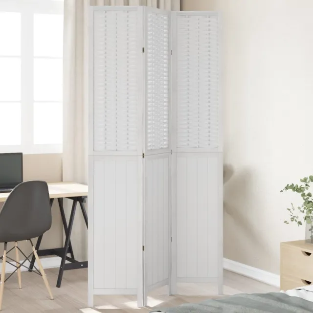 vidaXL Kamerscherm met 3 panelen massief paulowniahout wit, foto 2