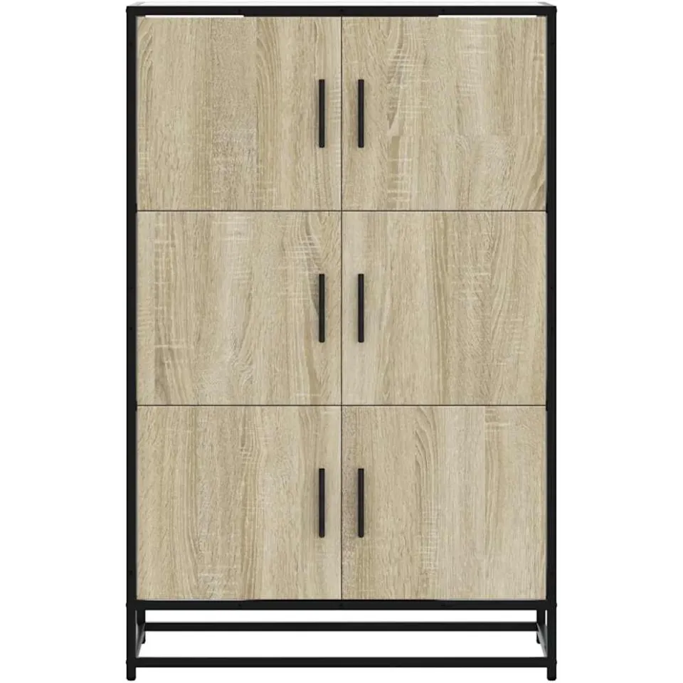 vidaXL Hoge kast 68x35x106,5 cm bewerkt hout en metaal sonoma eiken, foto 4