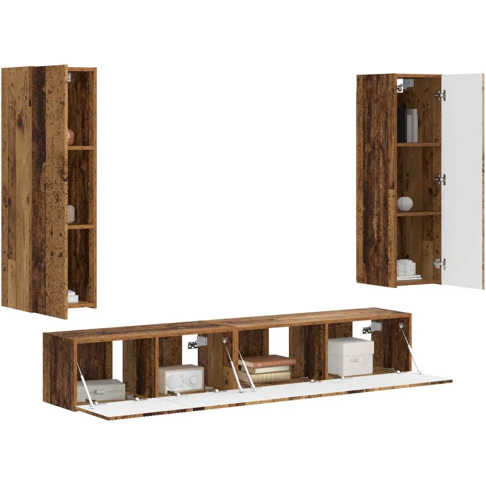 vidaXL Tv-meubelset 3 st 30 x 31 x 100 cm Oudhout Bruin