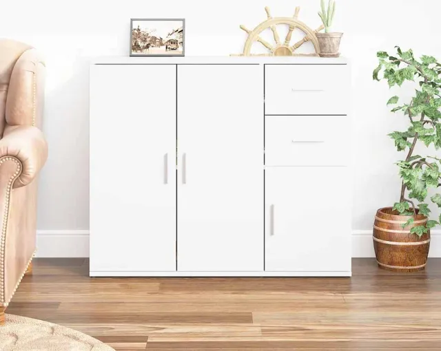 vidaXL Dressoir 91x29,5x75 cm bewerkt hout wit