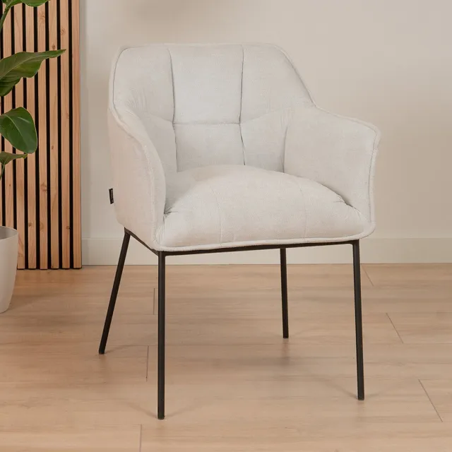 Bronx71 Scandinavische eetkamerstoel Jens off white - stoel Wit