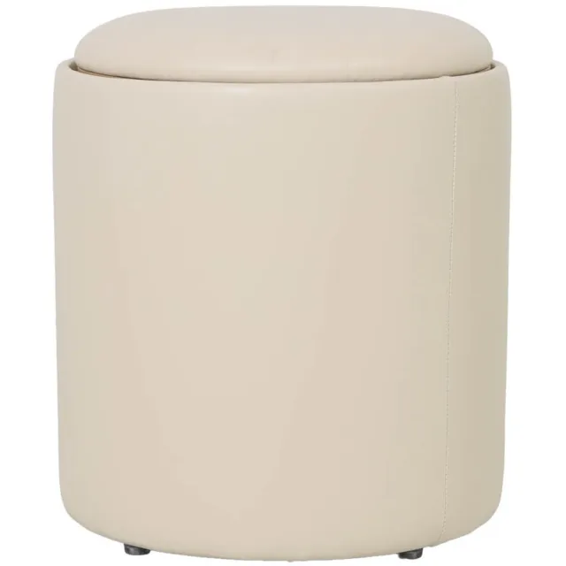 DÉJA Living Bijzettafel Zara - Beige/Naturel Rond met Opbergruimte - 40cm