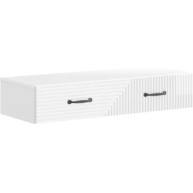 vidaXL Wandgemonteerde - Zijtafel - 87,5 - x - 34,5 - x - 17 - cm - Bewerkt - hout Hoogglans wit