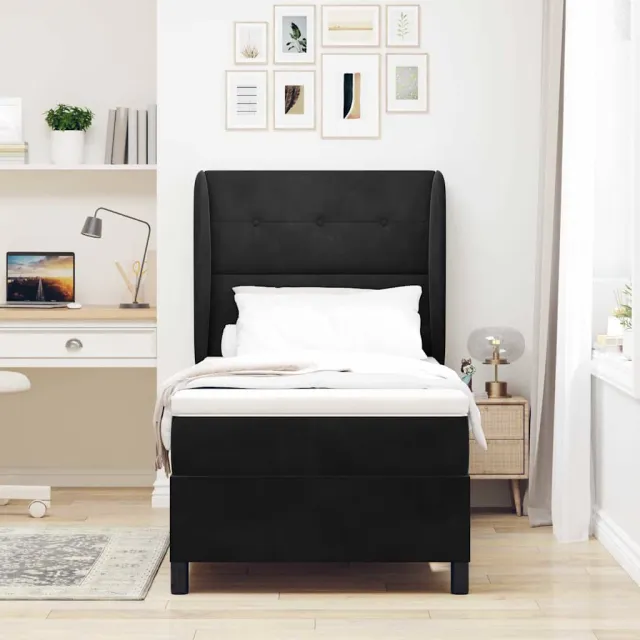 vidaXL Boxspringbed met hoofdeinde Zwart 200 x 80 cm Fluweel