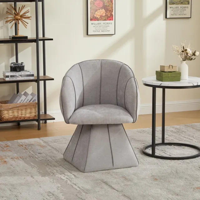 MODFU Fauteuil - Draaibaar - Ergonomisch - Grijs - Chenille