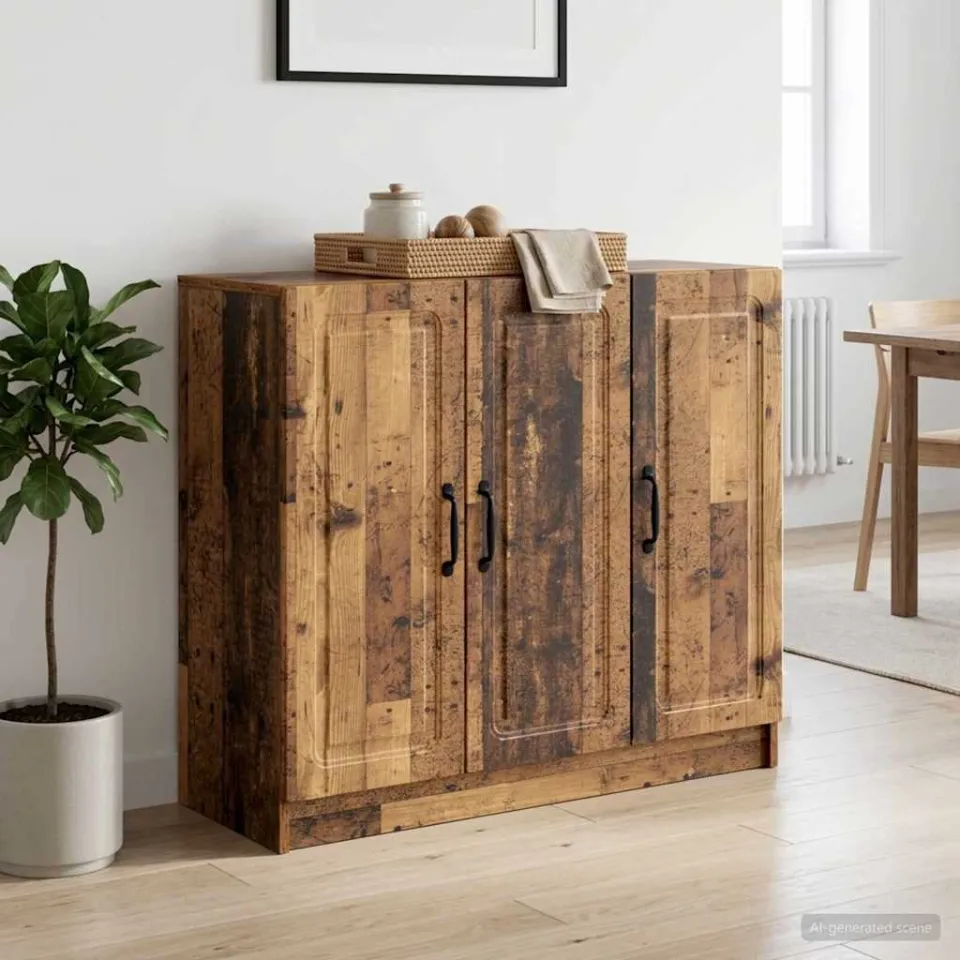 vidaXL Dressoir Oud hout 89 x 34,5 x 77 cm Bewerkt hout bruin, foto 3
