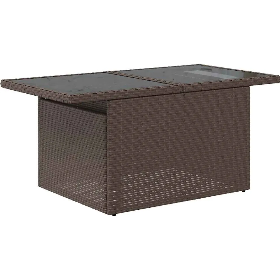 vidaXL 11-delige Loungeset met kussens poly rattan acacia bruin, foto 4