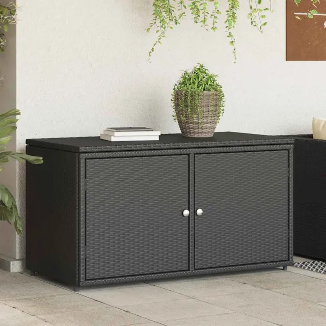 vidaXL Tuinkast 110x55x60,5 cm poly rattan zwart, foto 2