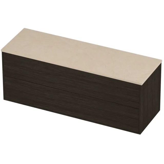 Proline Deck Badmeubelset Hardsteen Voor Grepen Symmetrisch 140x46x54 cm Sand Stone Mokka Oak Eiken