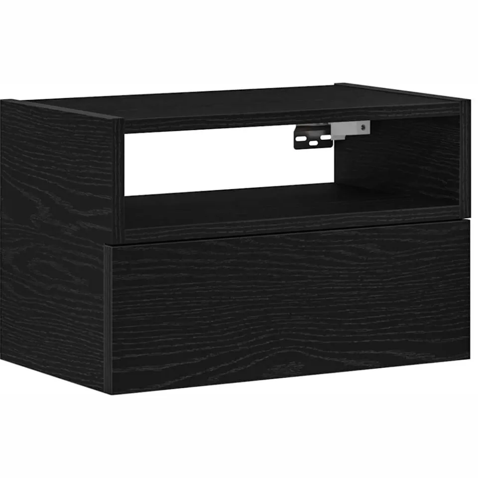 vidaXL Nachtkastje wandgemonteerd 45x26x28,5 cm zwart, foto 3