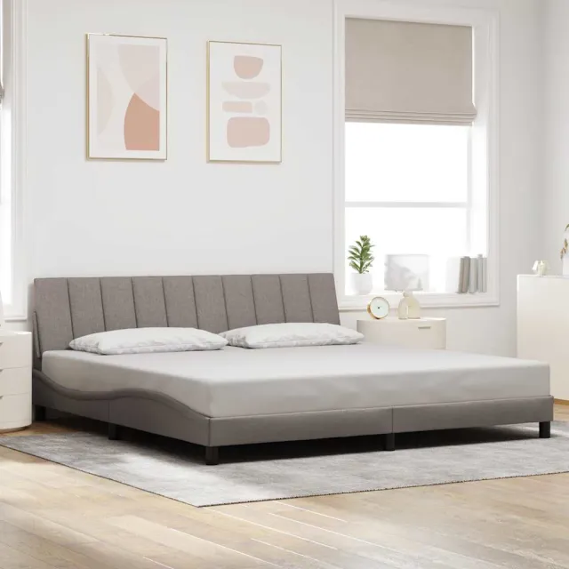 vidaXL Bedframe zonder matras "Hanko" stof taupe 200x200 cm