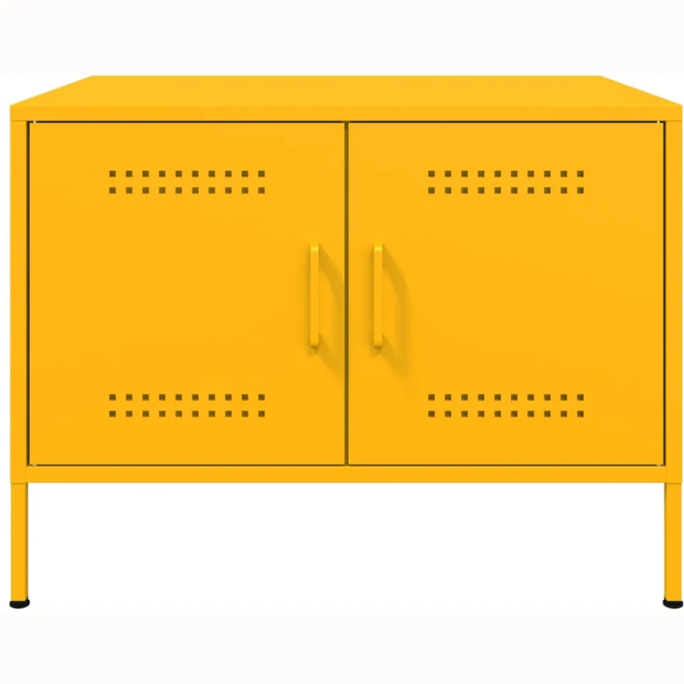 vidaXL Salontafel 68x50x50,5 cm staal mosterdgeel