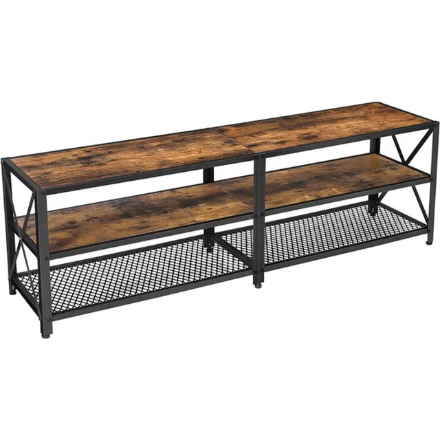 In And Outdoormatch TV kast industrieel - Meubel kastje - Hout - Bruin/zwart - 140x39x50cm Bruin - Zwart