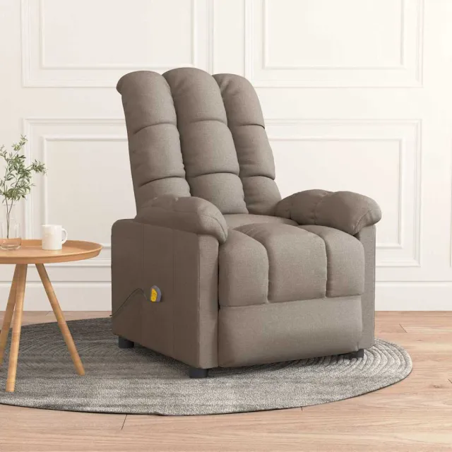 vidaXL Massagestoel stof taupe, foto 2