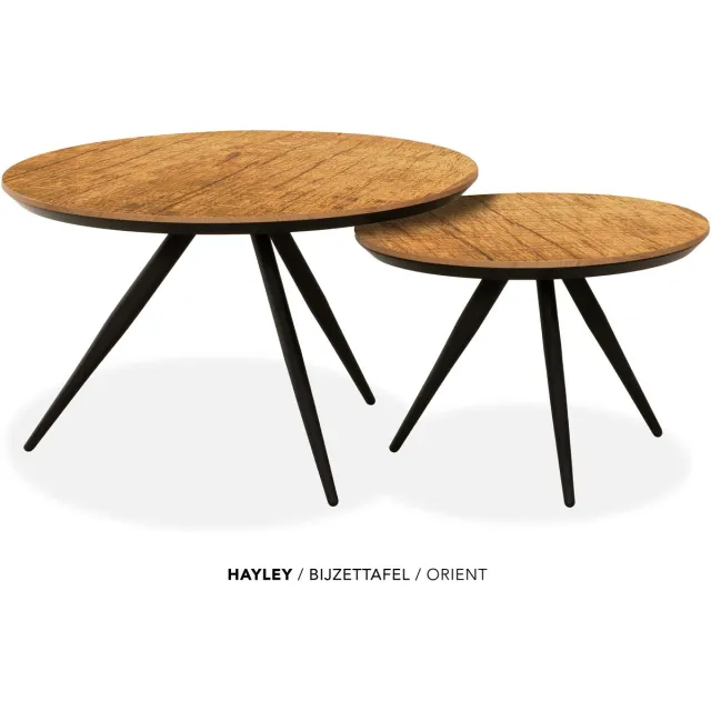 Maxfurn Set van 2 ronde salontafels met verjongde rand | kleur: Orient