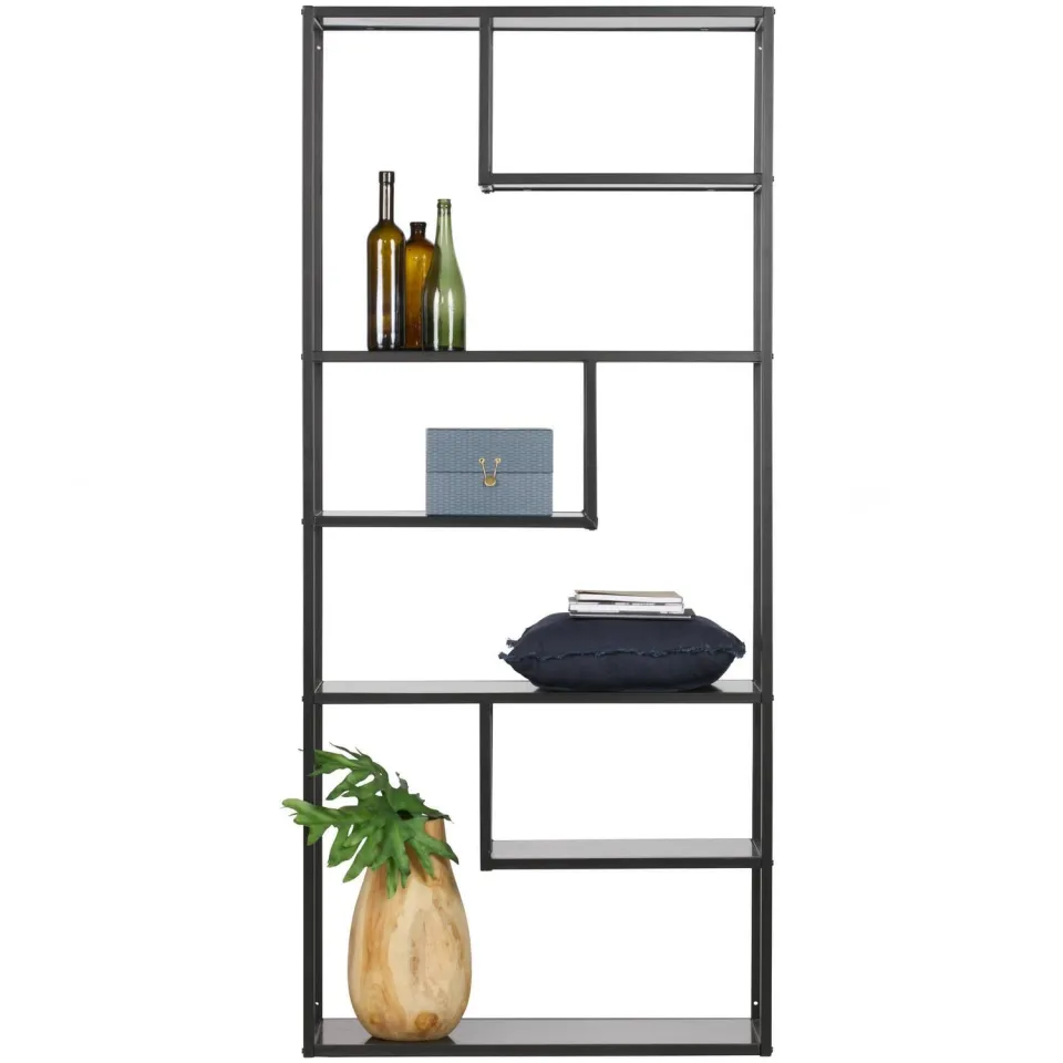 WOOOD Teun Vakkenkast - Metaal - Zwart - 188x85x35, foto 5