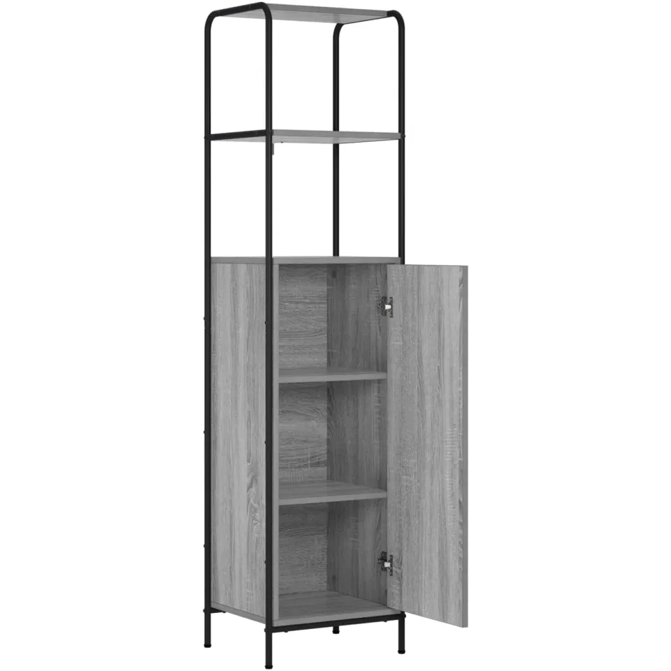 vidaXL Hoge kast Grijs Sonoma 40 x 33 x 161 cm Bewerkt hout