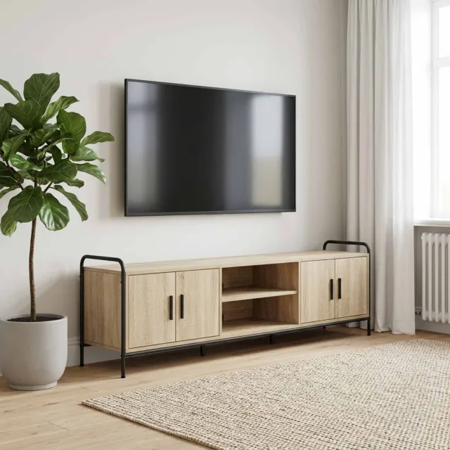 vidaXL Tv-meubel 146 x 33 x 50 cm Sonoma Eiken Bewerkt hout, foto 2
