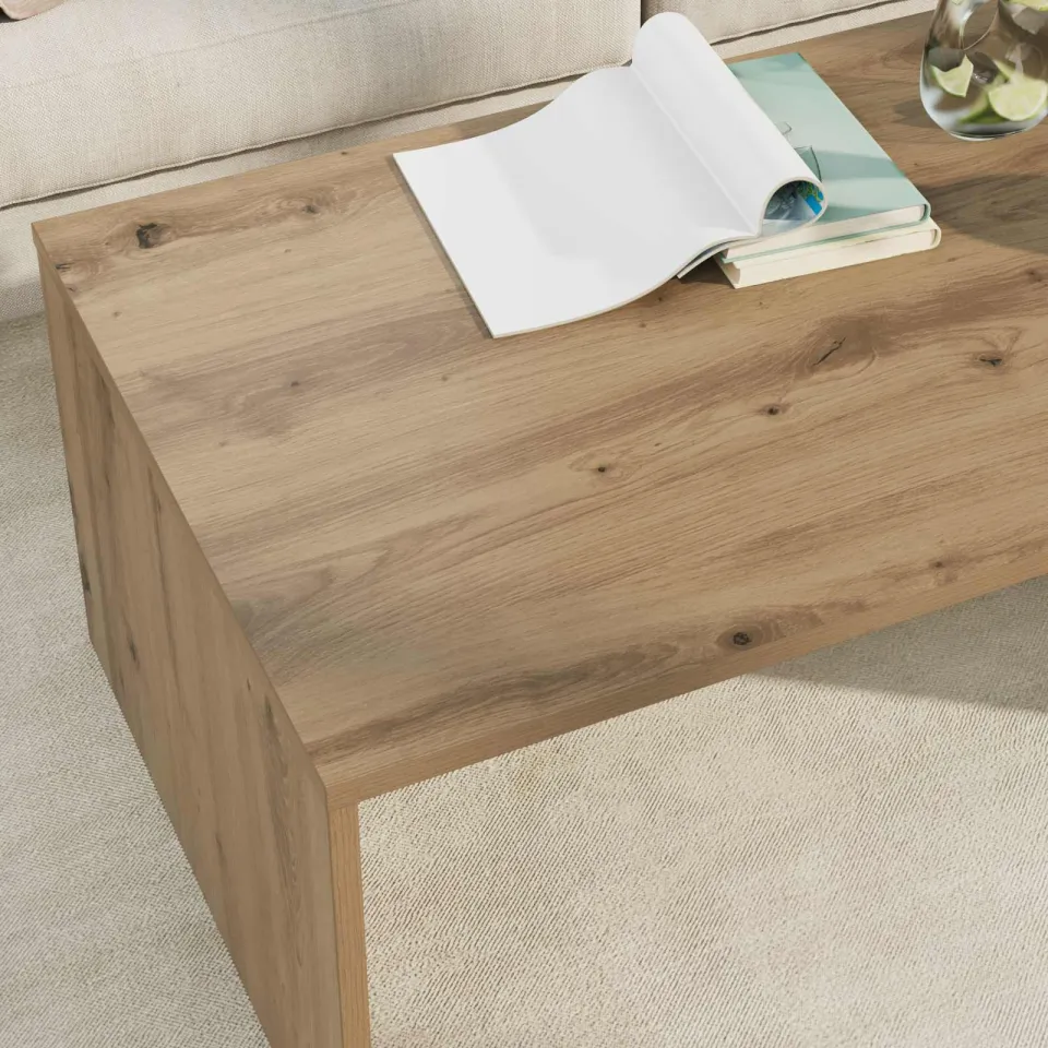 vidaXL Salontafel Artisan Eiken 95 x 50 x 34 cm Bewerkt hout, foto 4