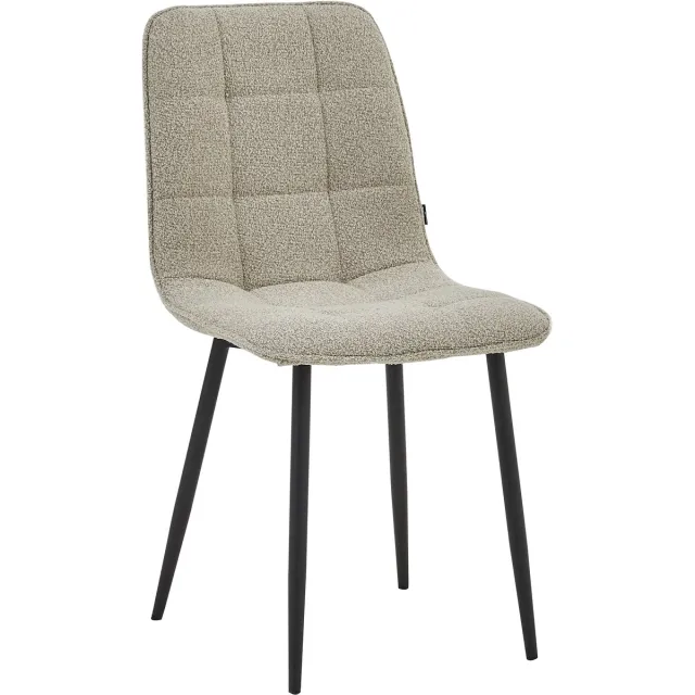 Colenis Bloqs Eetkamerstoel – Beige – Bouclé – Set van 4