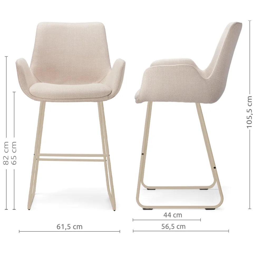Nolon Nino-Eef barkruk beige - beige onderstel - 65 cm, foto 2