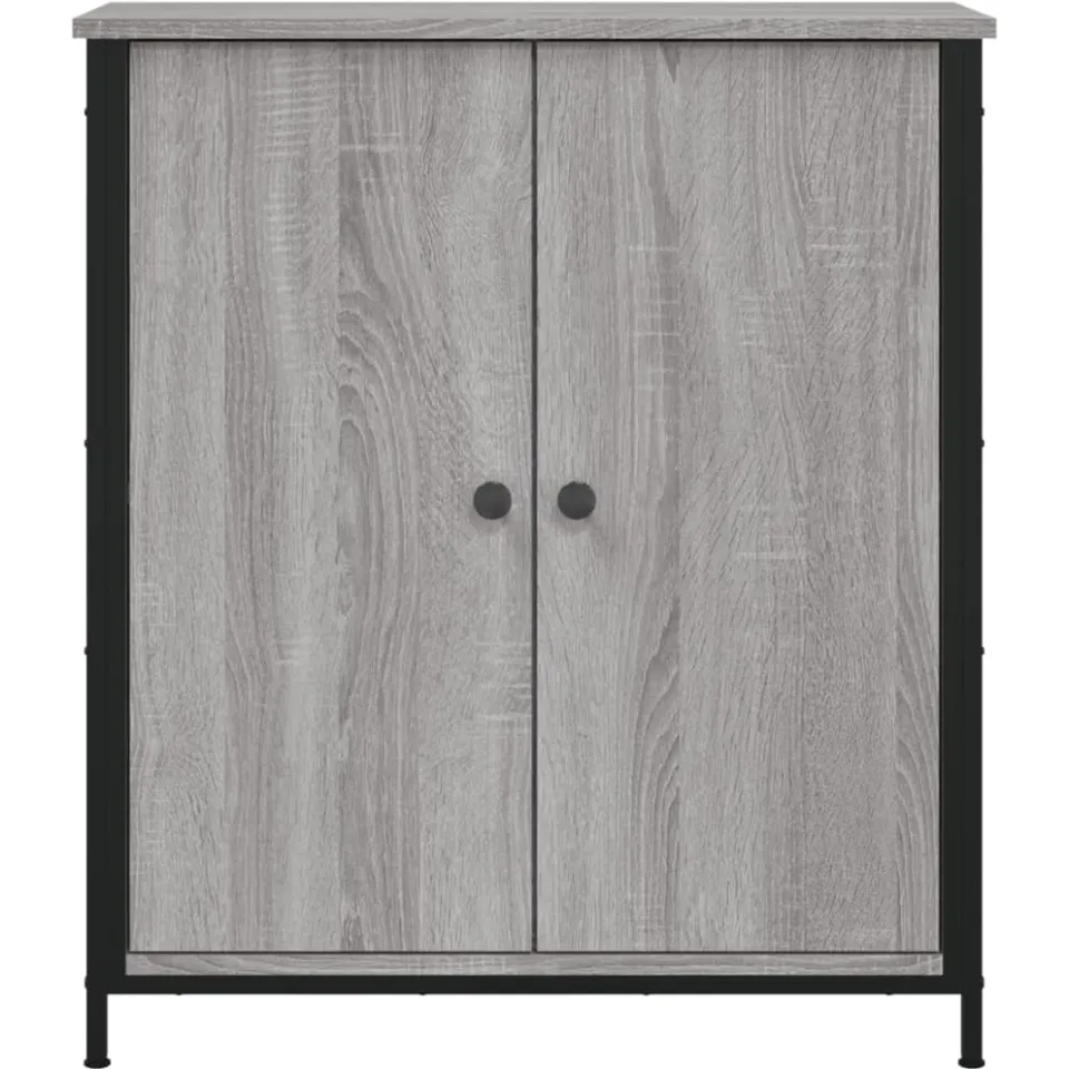 vidaXL Dressoir 70x30x80 cm bewerkt hout grijs sonoma, foto 4