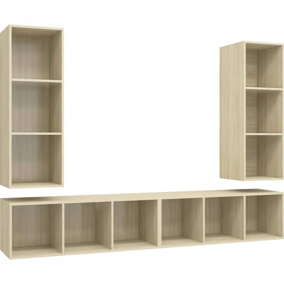 vidaXL Tv-wandmeubelen 4 st bewerkt hout sonoma eikenkleurig, foto 3