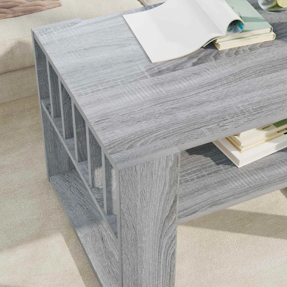 vidaXL Salontafel Grijs Sonoma 66 x 49,5 x 45 cm Bewerkt hout, foto 4