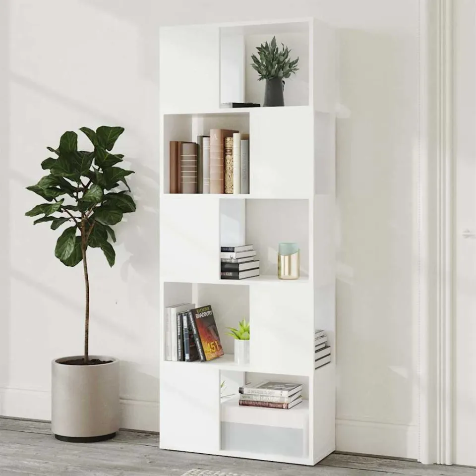 vidaXL Boekenkast/kamerscherm 60x24x155 cm bewerkt hout wit, foto 3