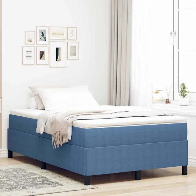 vidaXL Boxspringbed Blauw 120 x 200 cm Katoen Stof
