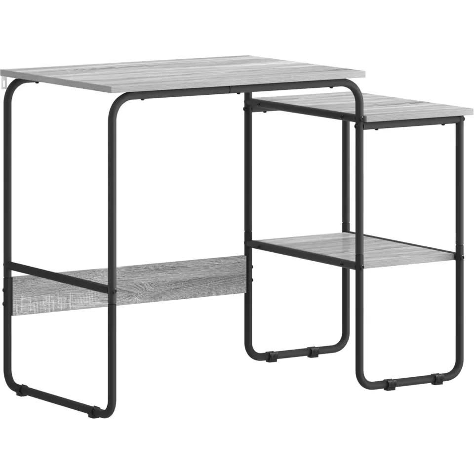 vidaXL Bureau met opbergruimte Grijs Sonoma 100 x 50 x 75 cm, foto 3