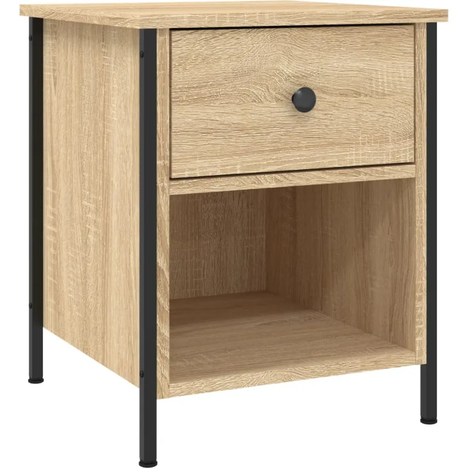 vidaXL Nachtkastjes 2 st 40x42x50 cm bewerkt hout sonoma eikenkleurig Bruin