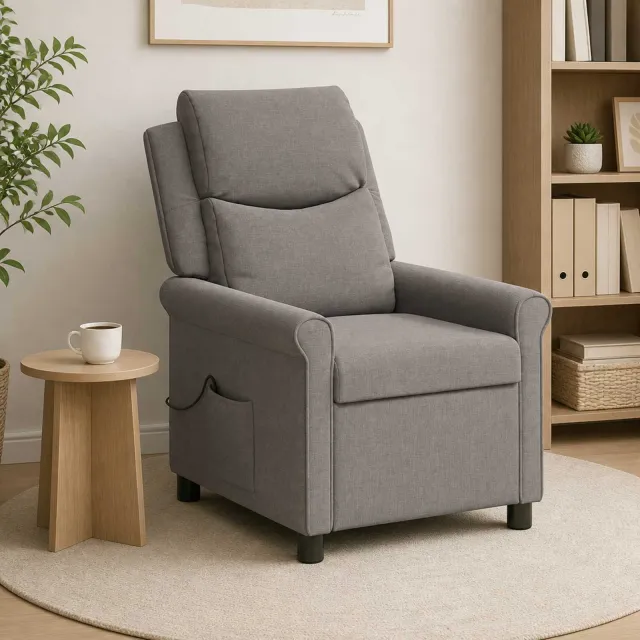 vidaXL Massage-relaxstoel Taupe 69 x 93 x 102 cm Stof