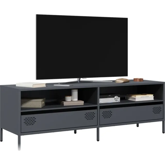 vidaXL Tv-meubel 135x39x43,5 cm koudgewalst staal antracietkleurig, foto 2