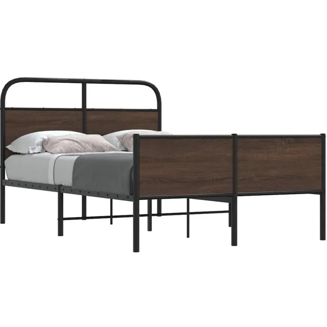 vidaXL Bedframe zonder matras bewerkt hout bruin eikenkleur 140x190 cm