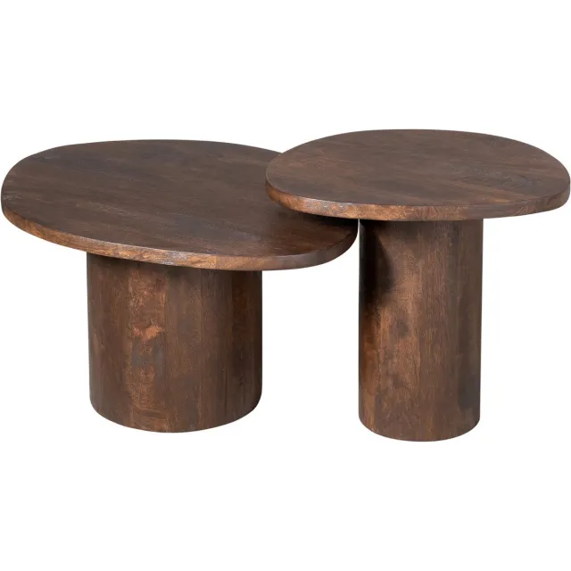 Starfurn Salontafel Mirre - Organisch Bruin Hout - Set van 2