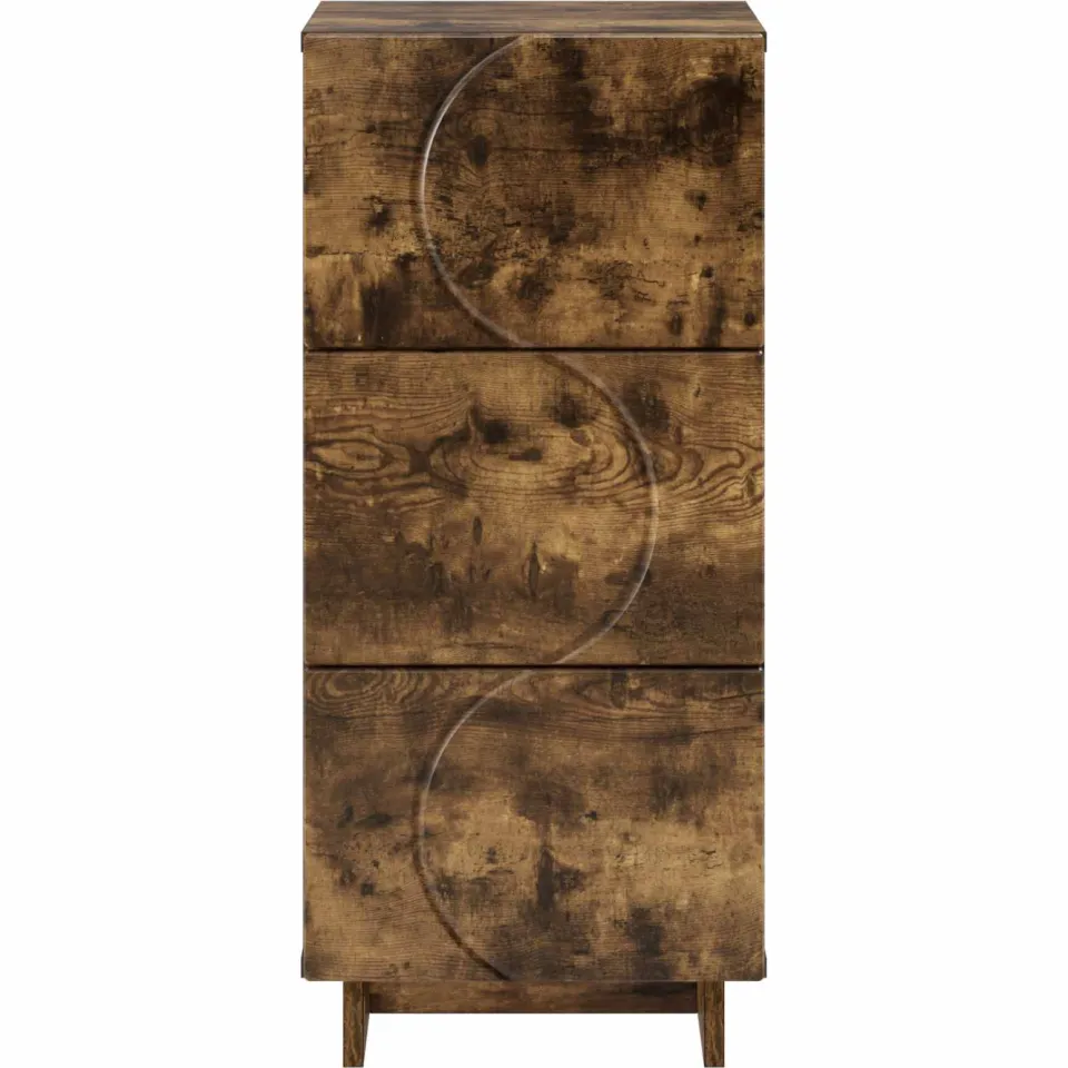 vidaXL Dressoir Gerookt eiken 33.5 x 34.5 x 75 cm Bewerkt hout, foto 4